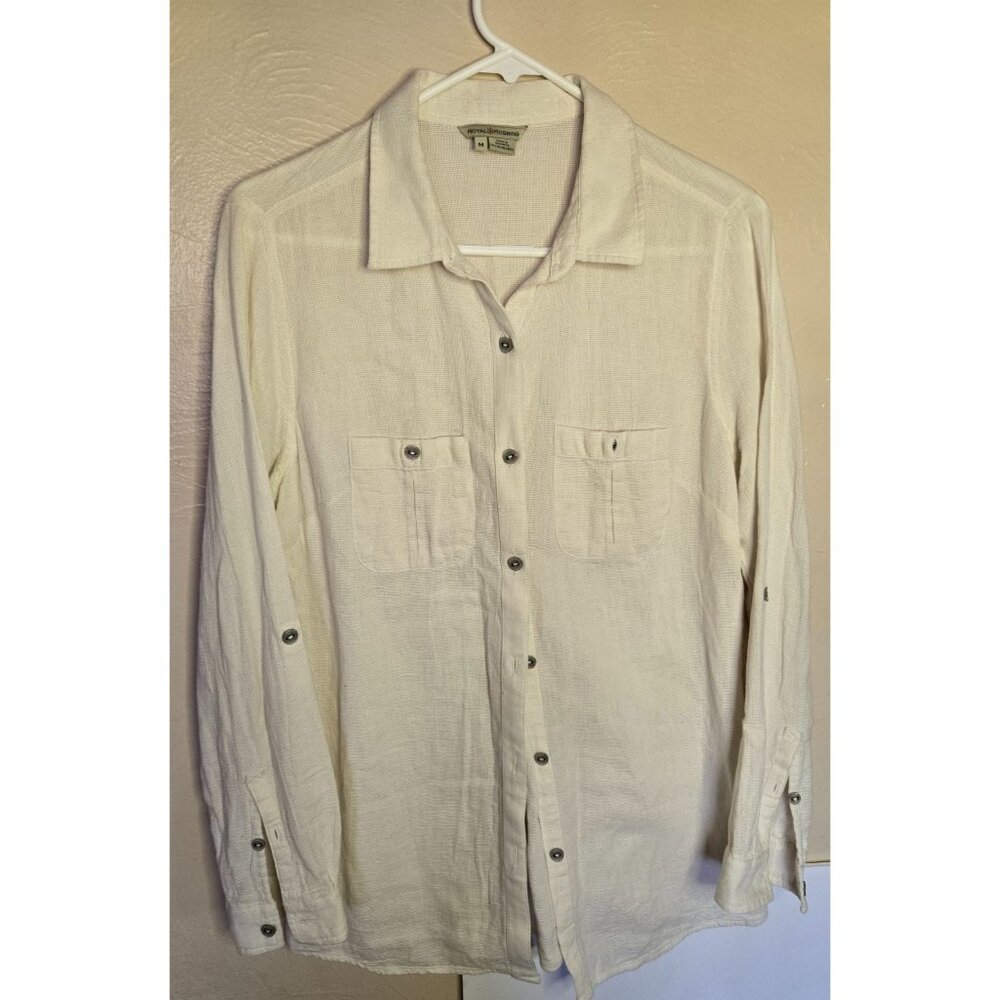 Royal Robbins Ladies 100% Cotton Gauze Long Sleeve Button Down Size Medium Trvl